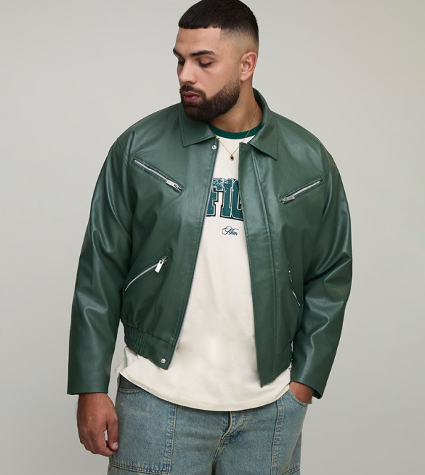 boohooMAN  Jackets & Coats - Green Casual Jackets