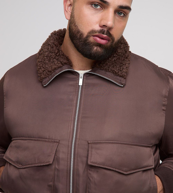 boohooMAN  Jackets & Coats - Brown Casual Jackets