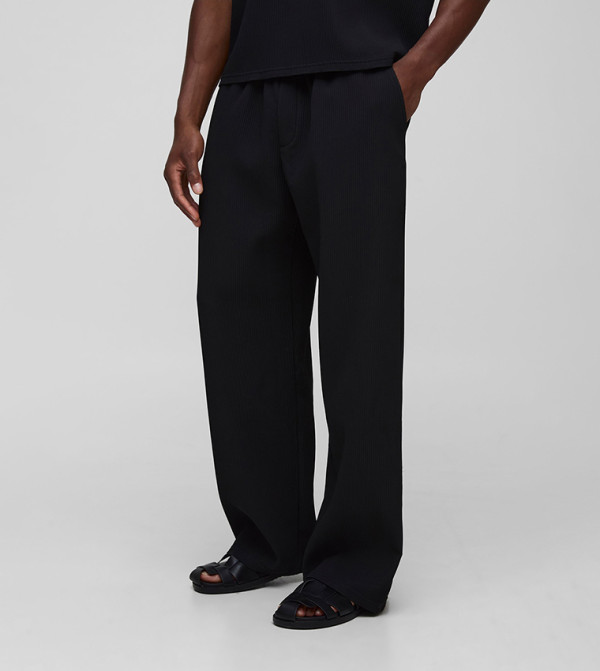 boohooMAN  summer-office-tailoring - Black Casual Pants
