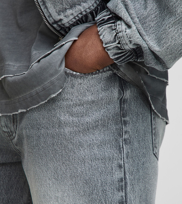 بوهو مان  relaxed-denim-cargo - رمادي Relaxed Jeans
