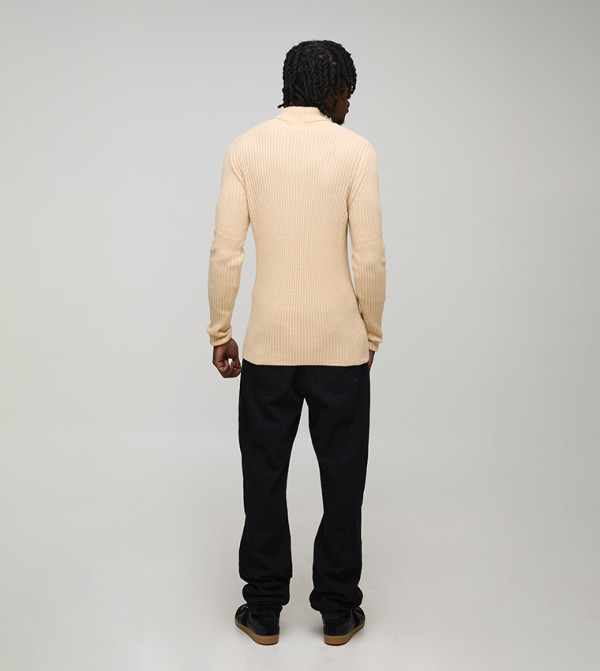 بوهو مان  سترات بياقة السلحفاة  - رملي  Turtle neck Sweaters
