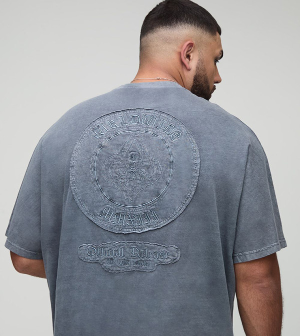 بوهو مان بوهو مان - رمادي Round Neck T-Shirts