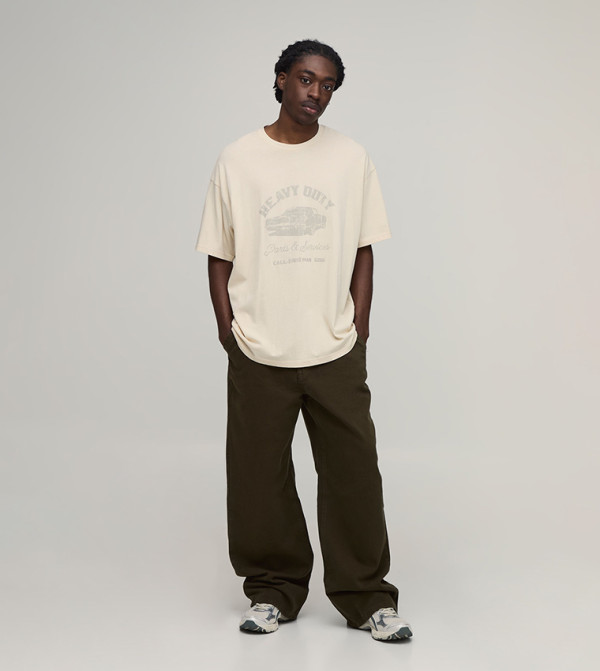 boohooMAN  Pants & Chinos - Khaki Casual Pants