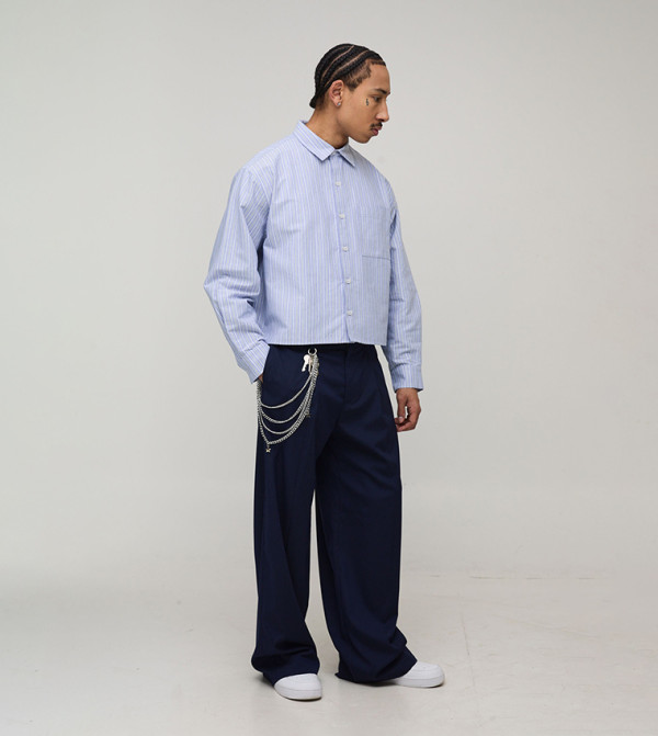 boohooMAN  - Navy Casual Pants
