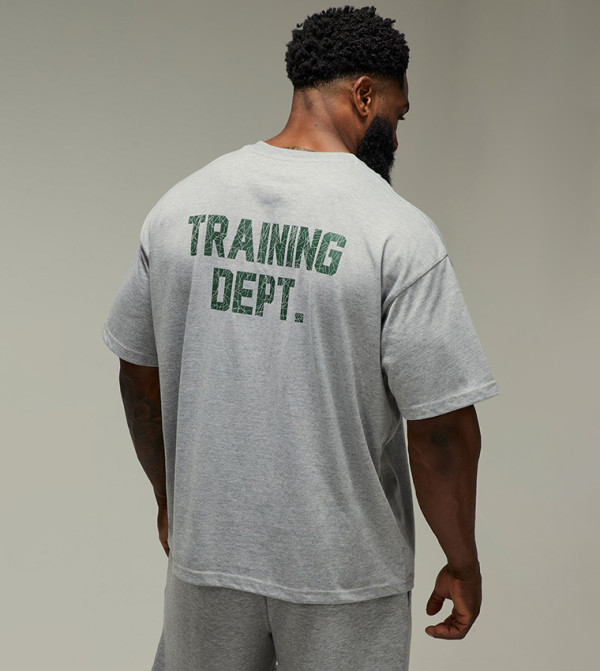 Training Dept. boohooMAN - Grey Round Neck T-Shirts