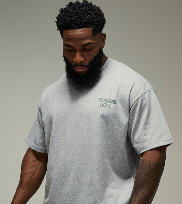 Training Dept. boohooMAN - Grey Round Neck T-Shirts