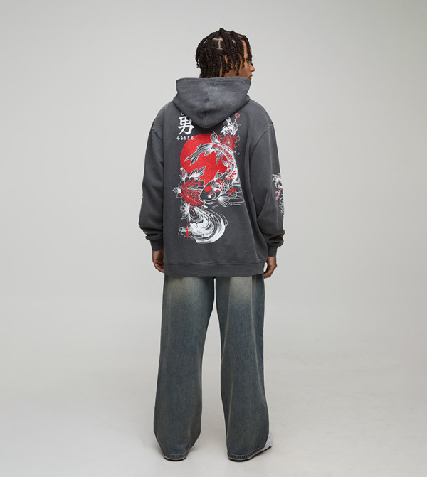 boohooMAN  Hoodies & Sweatshirts - CHARCOAL Hoodies