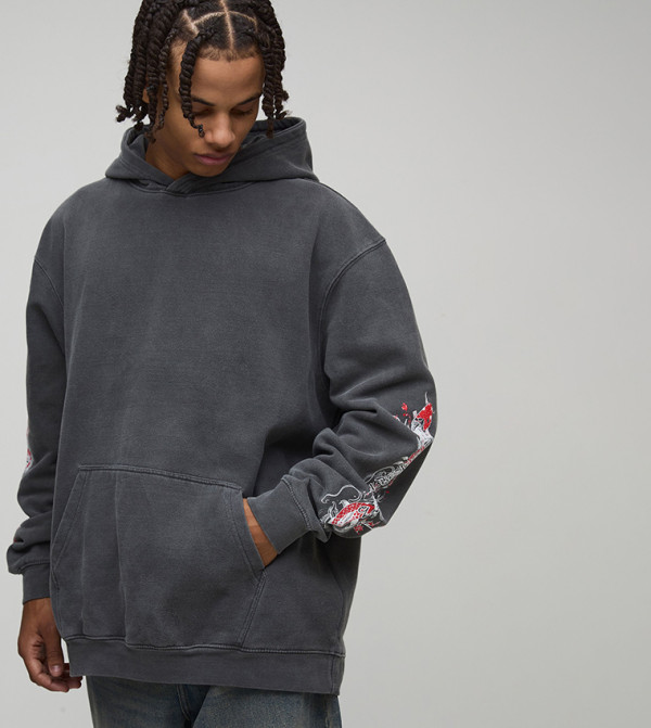 boohooMAN  Clothing - Grey Hoodies