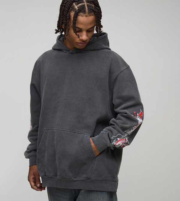 boohooMAN  Hoodies & Sweatshirts - CHARCOAL Hoodies
