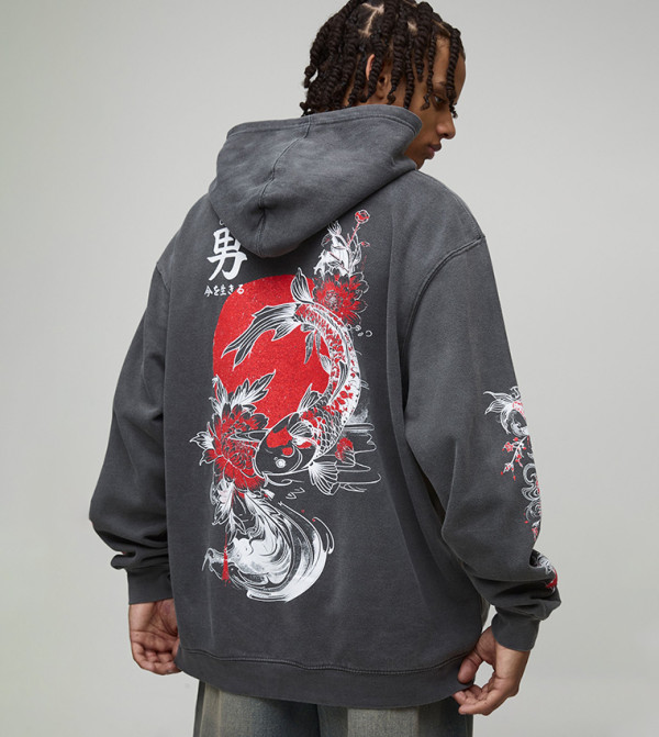 boohooMAN  Hoodies & Sweatshirts - CHARCOAL Hoodies