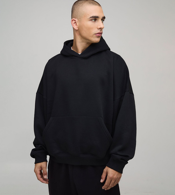 boohooMAN Hoodies & Sweatshirts - Black Hoodies
