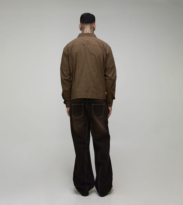 boohooMAN  - Brown Relaxed Jeans