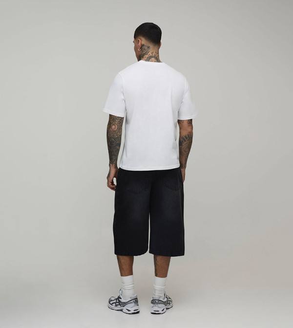 بوهو مان شورتات - أسود Denim shorts