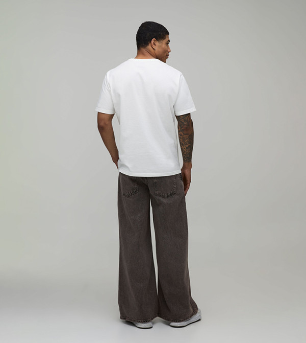 boohooMAN  Jeans - Grey Relaxed Jeans