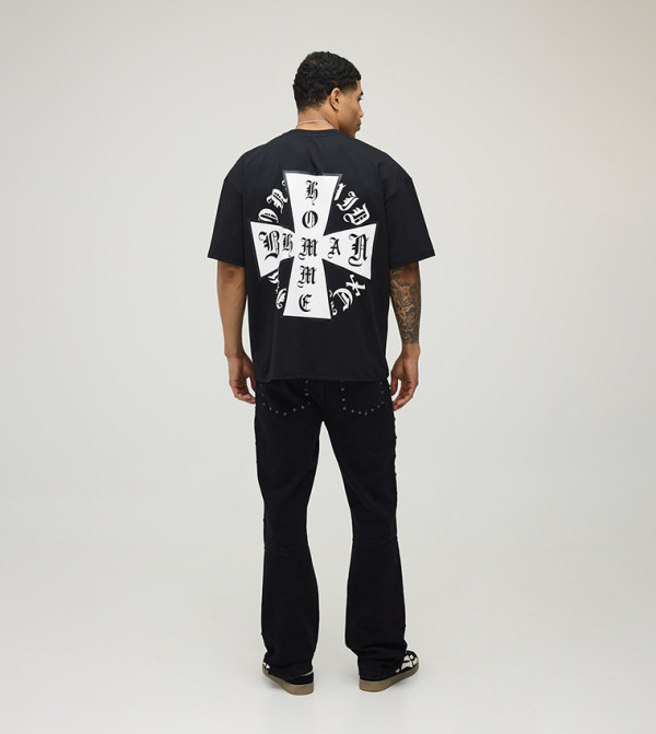 boohooMAN  - BLACK Round Neck T-Shirts