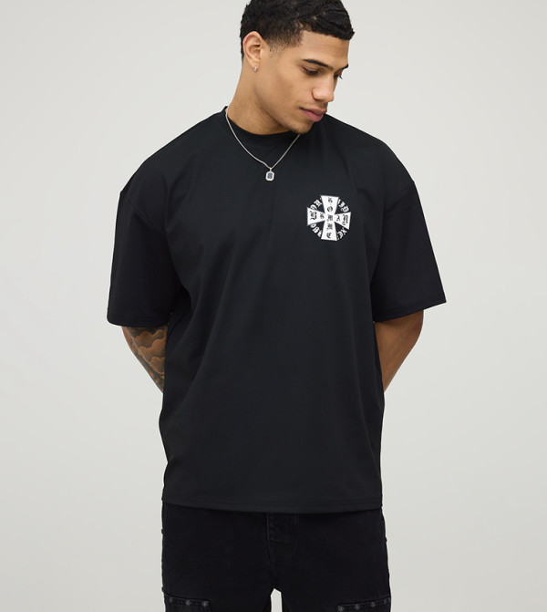 boohooMAN  - BLACK Round Neck T-Shirts