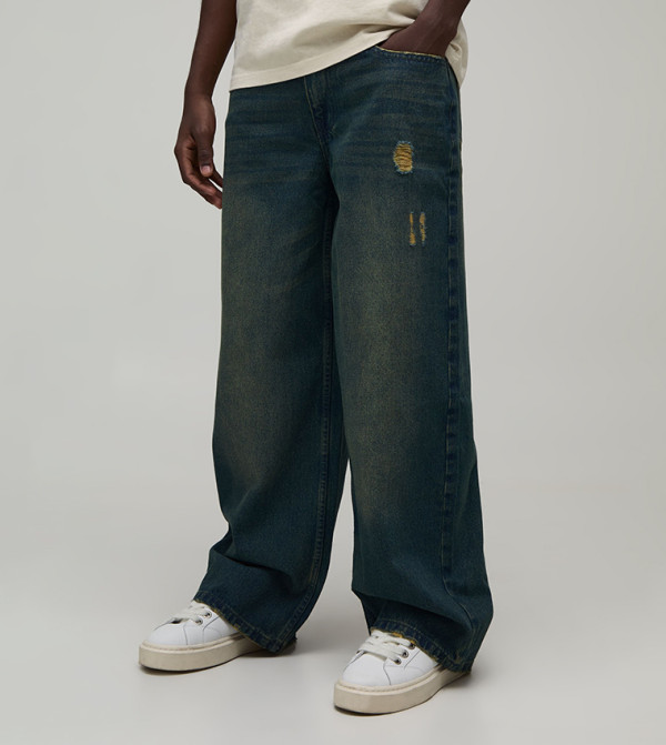 بوهو مان  relaxed-denim-cargo - أخضر Relaxed Jeans