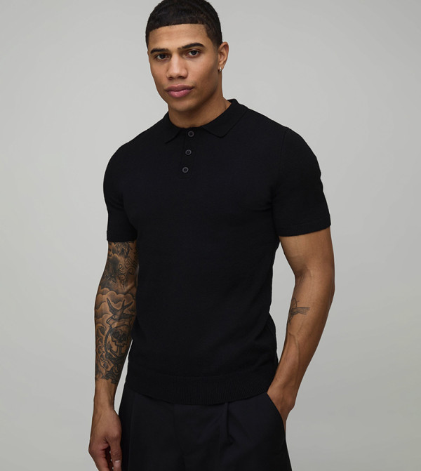 بوهو مان  - أسود قمصان بولو