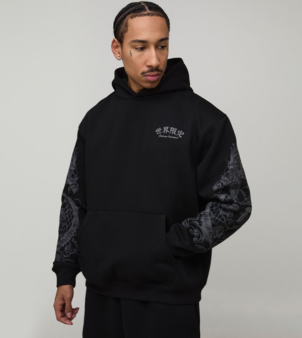 boohooMAN  Hoodies & Sweatshirts - BLACK Hoodies