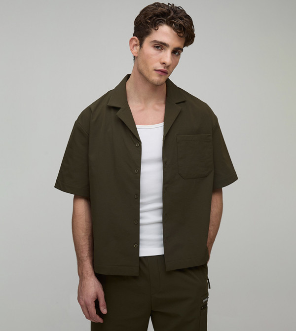 boohooMAN  Short Sleeves - Khaki Short Sleeves