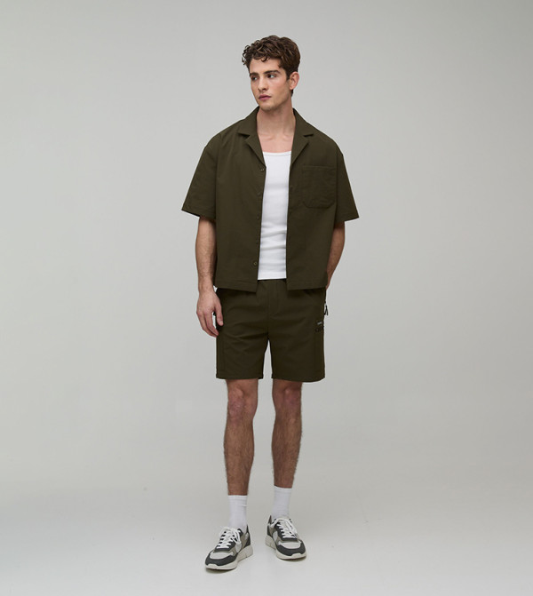 boohooMAN  Short Sleeves - Khaki Short Sleeves