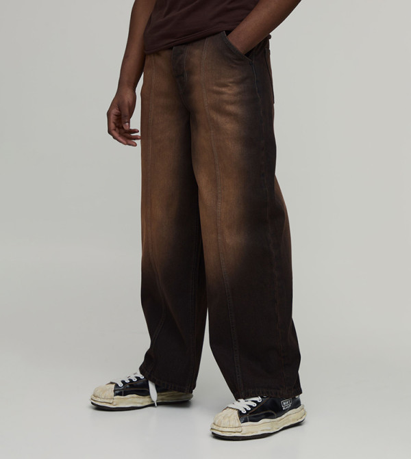 boohooMAN  Jeans - Brown Relaxed Jeans