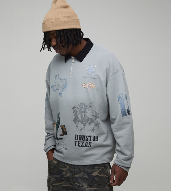 boohooMAN  Hoodies & Sweatshirts - Grey Sweatshirts
