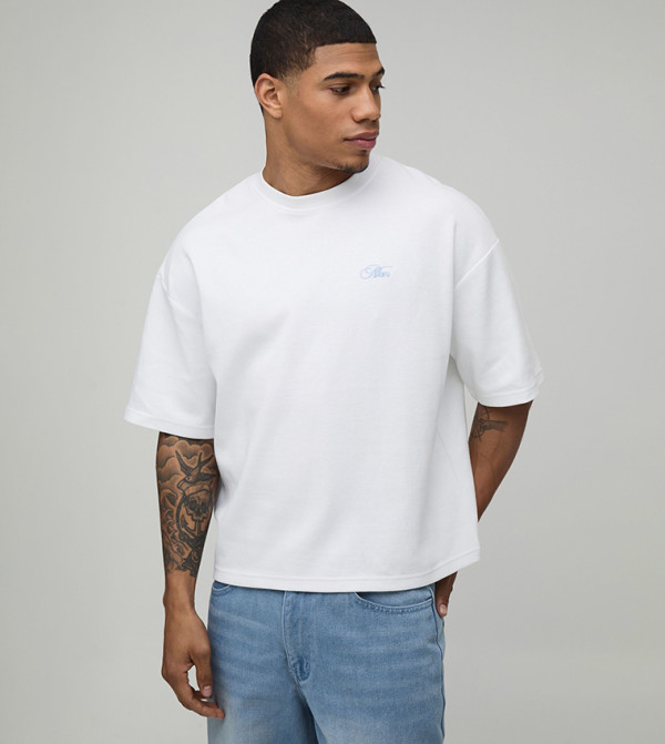 boohooMAN boohooMAN - White Round Neck T-Shirts