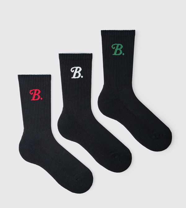 بوهو مان بوهو مان - أسود Calf Length Socks