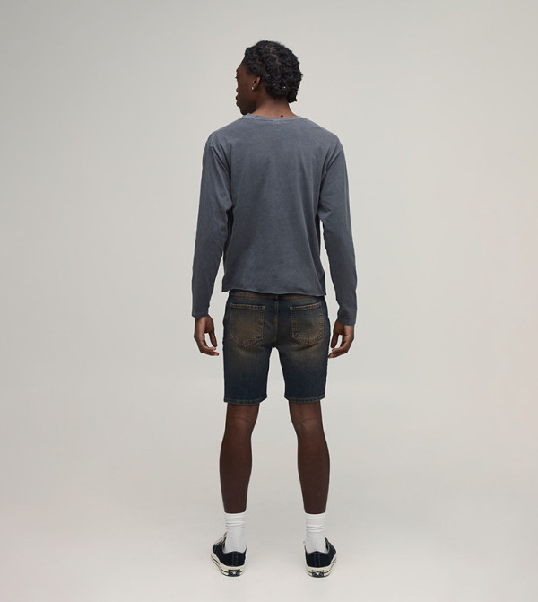 بوهو مان  شورتات جينز - أزرق غامق  Denim shorts