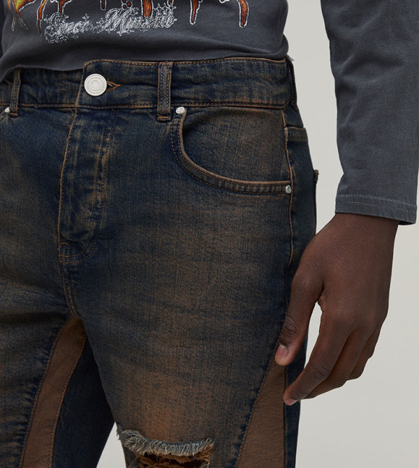 بوهو مان  شورتات جينز - أزرق غامق  Denim shorts