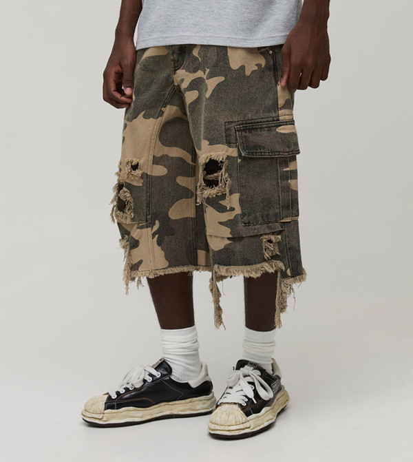 boohooMAN Denim Shorts - Khaki Denim shorts