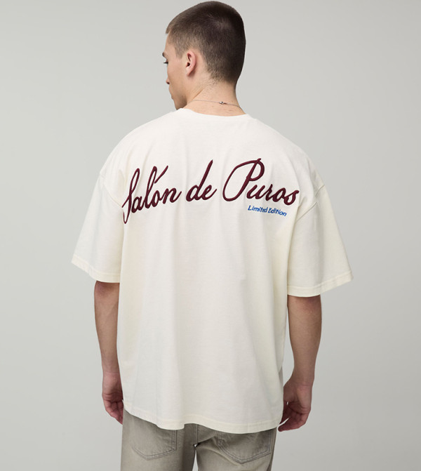 بوهو مان - بيج Round Neck T-Shirts