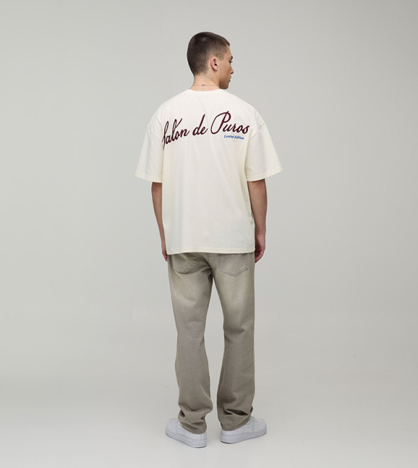 بوهو مان - بيج Round Neck T-Shirts