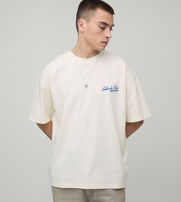 بوهو مان - بيج Round Neck T-Shirts