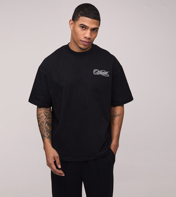 boohooMAN  - BLACK Round Neck T-Shirts