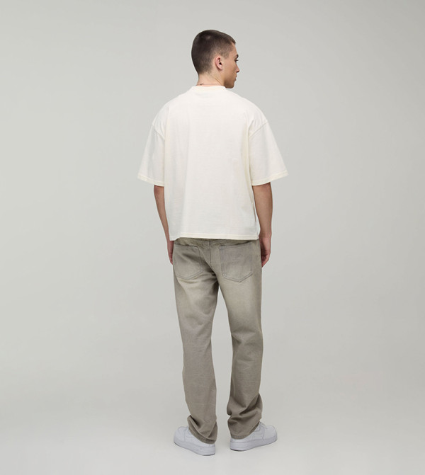boohooMAN  - Ecru Round Neck T-Shirts