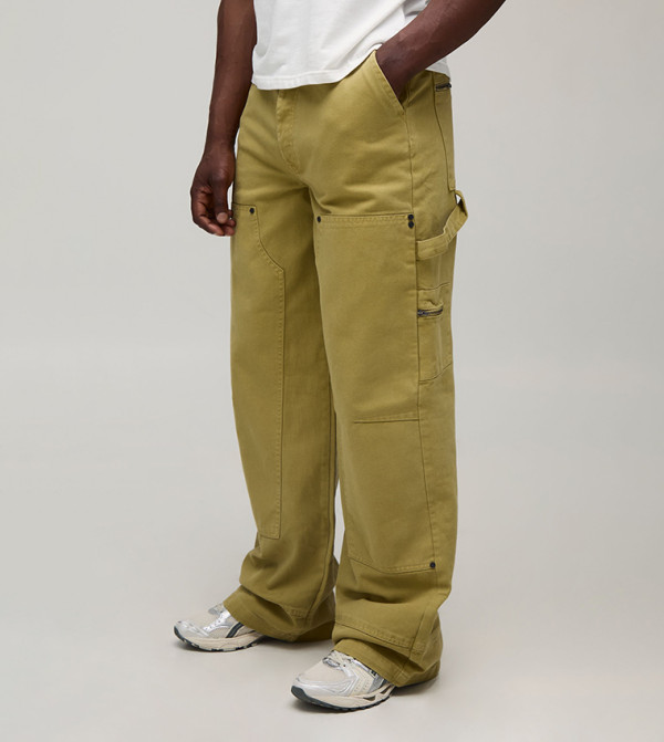 boohooMAN Casual Pants - Khaki Casual Pants