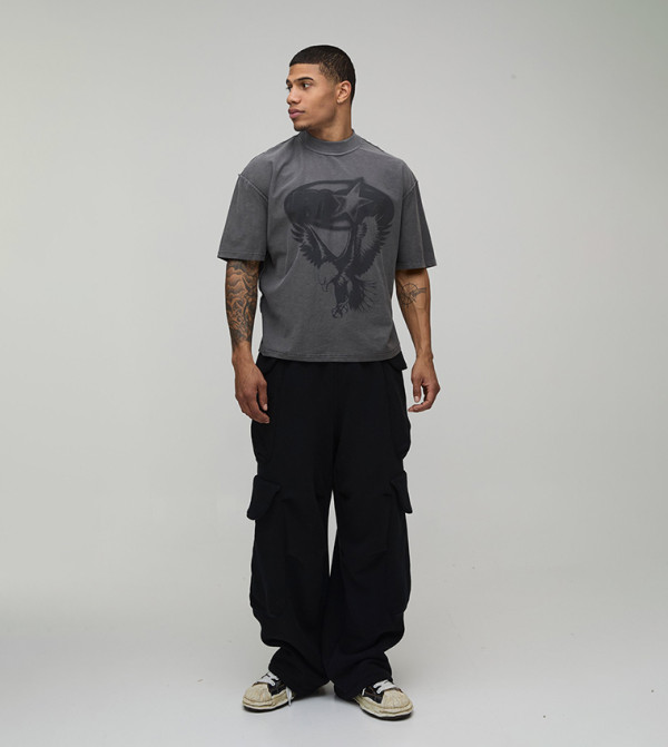 boohooMAN boohooMAN - Grey Round Neck T-Shirts