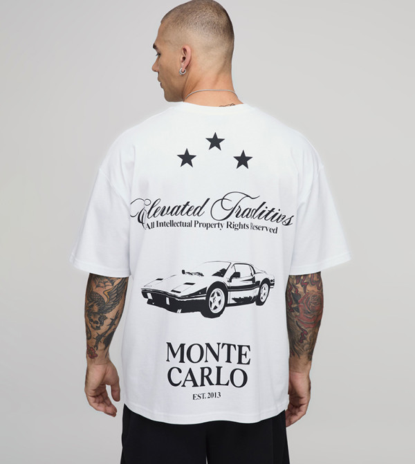 بوهو مان  utility-workwear - أبيض Round Neck T-Shirts