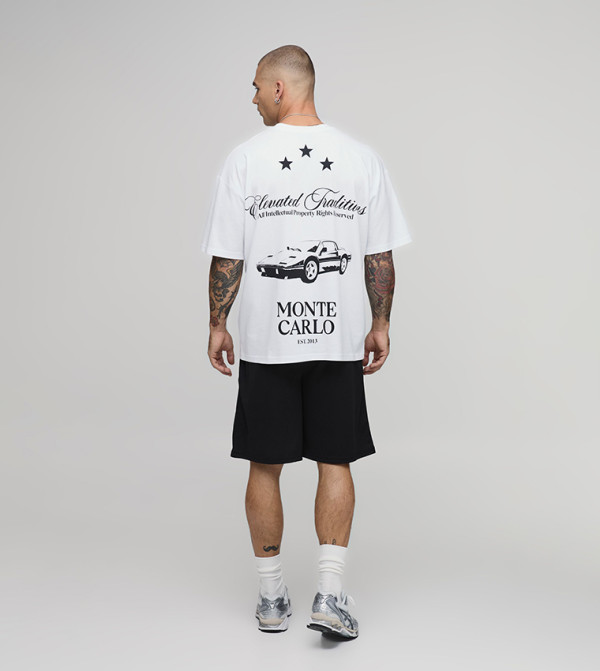 بوهو مان  utility-workwear - أبيض Round Neck T-Shirts