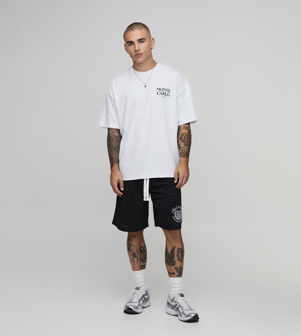 بوهو مان  utility-workwear - أبيض Round Neck T-Shirts