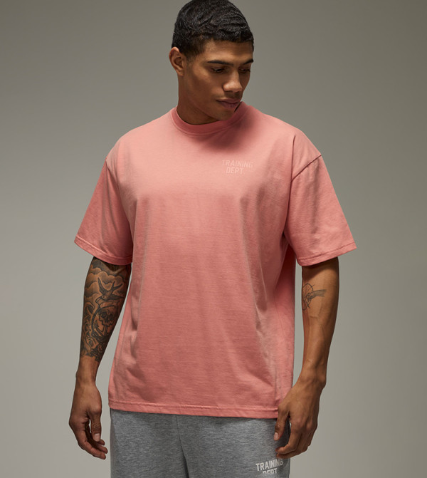 boohooMAN boohooMAN - Pink Round Neck T-Shirts
