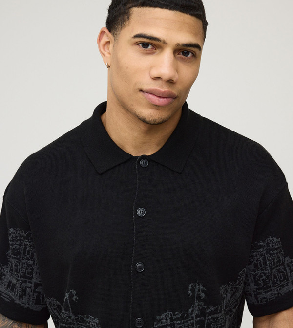 boohooMAN  Shirts - BLACK Short Sleeves