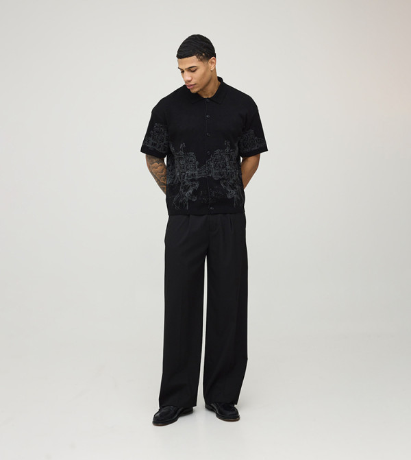 boohooMAN  Shirts - BLACK Short Sleeves