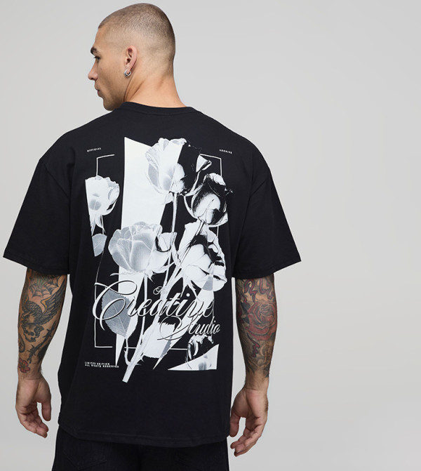 boohooMAN boohooMAN - BLACK Round Neck T-Shirts
