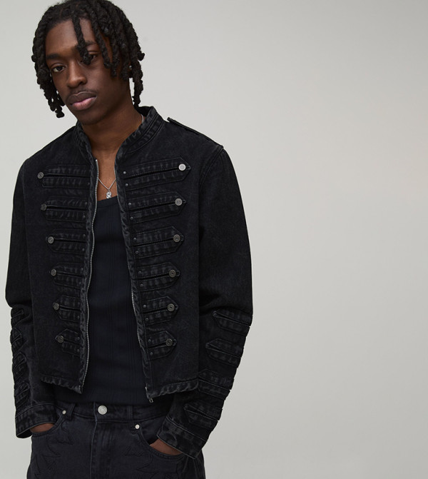 boohooMAN Denim Jackets - BLACK Denim Jackets