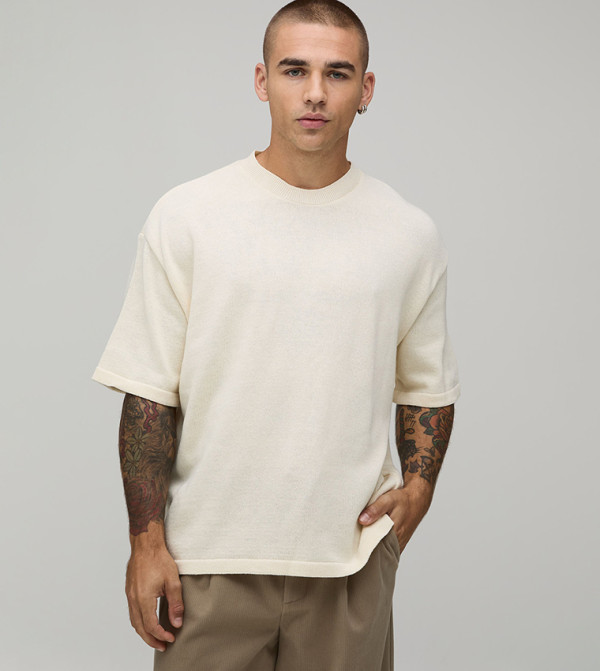 boohooMAN boohooMAN - Beige Round Neck T-Shirts