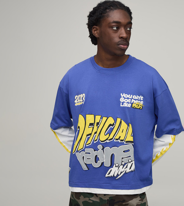 boohooMAN  - Blue Round Neck T-Shirts