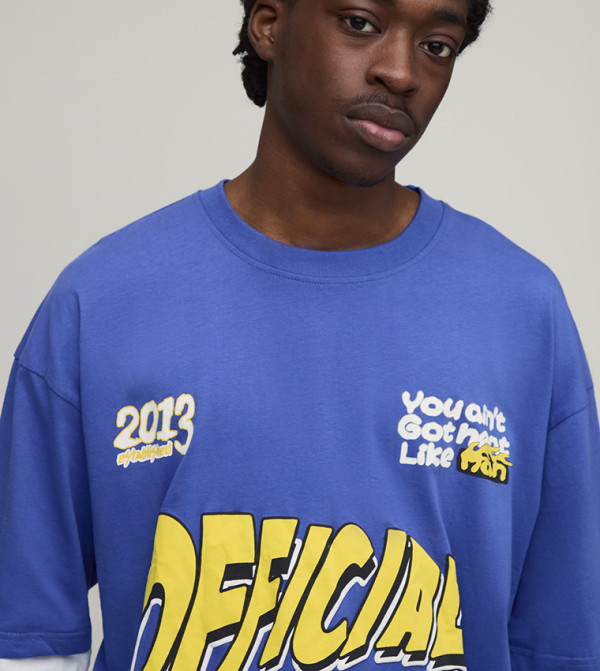 boohooMAN  - Blue Round Neck T-Shirts